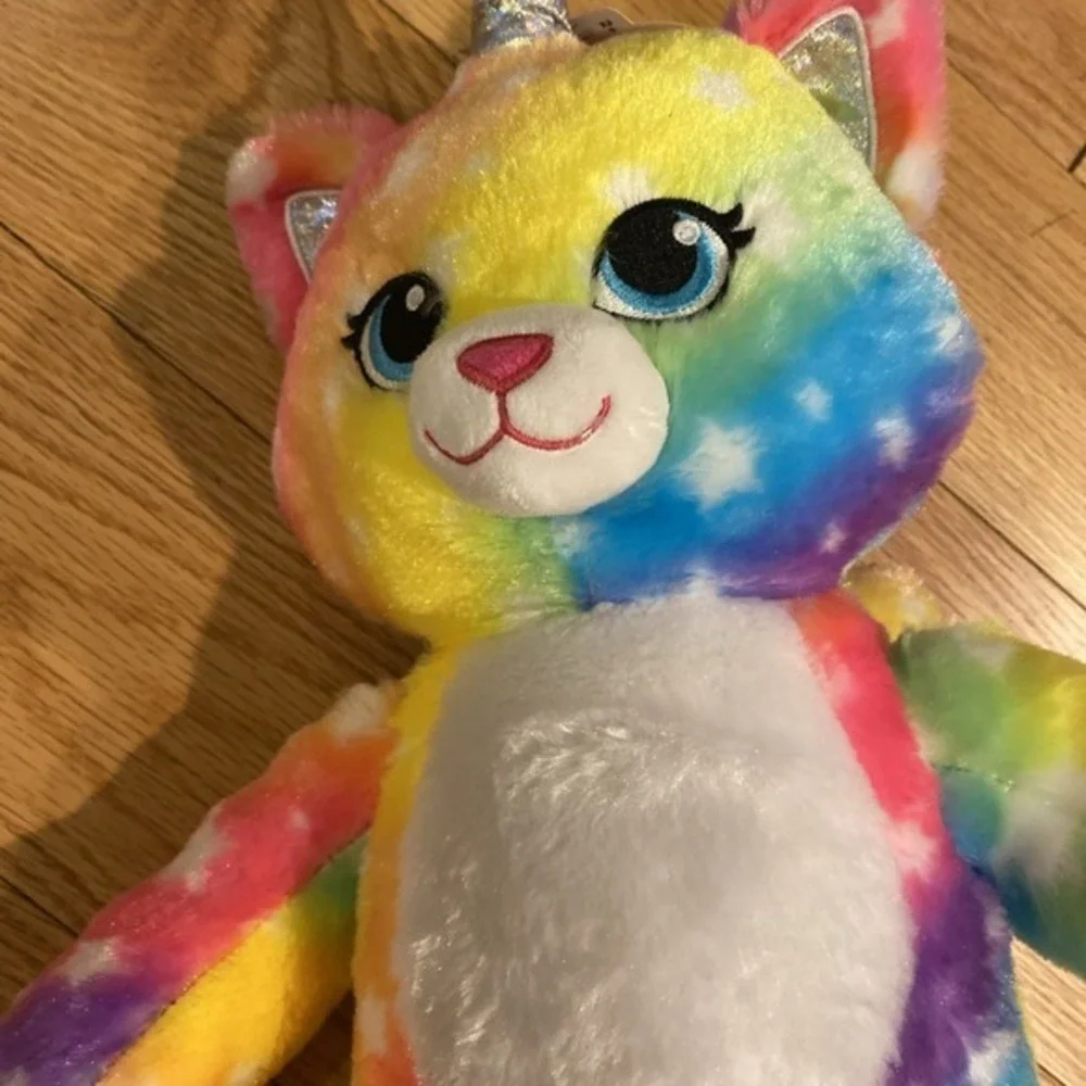 Build A Bear Rainbow Kittycorn Plush with Stars‎ 3530